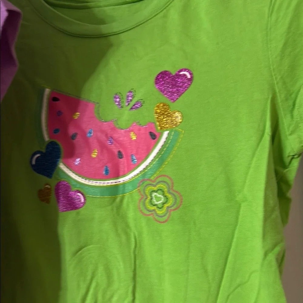 Circo Pink Purple Green and Blue‎ SSTees Vibrant Graphic Design (4) Size 14/16)